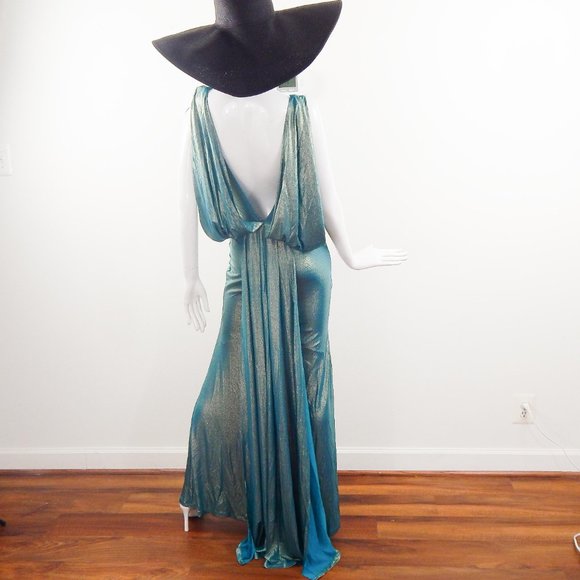 Low back Mermaid Tail- maxi dress Aqua - Picture 13 of 13